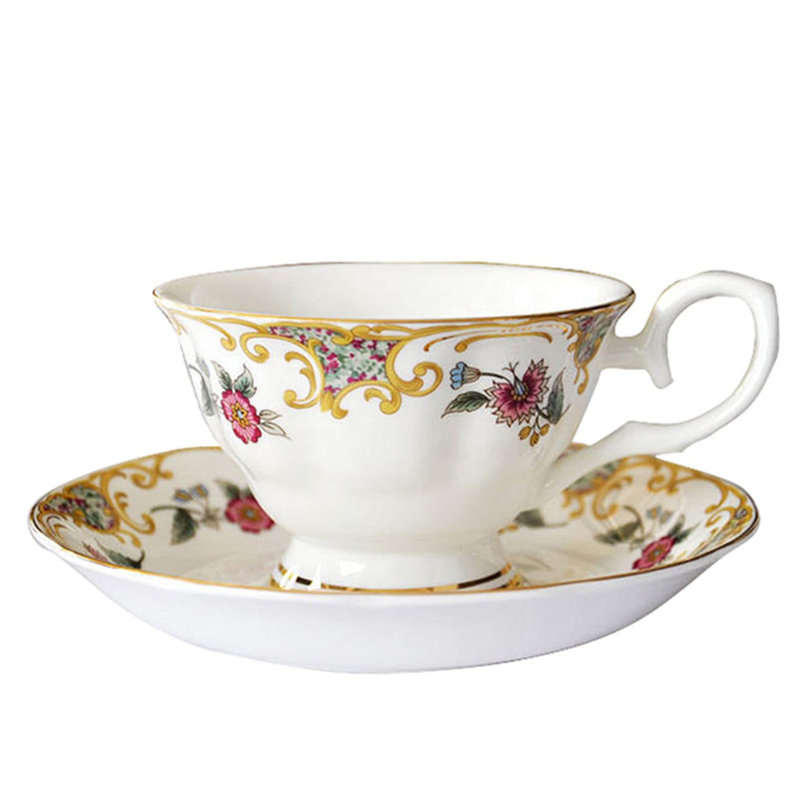 Tasses à Thé En Porcelaine Fine - Set Vintage Floral 175ml - Cadeau Fête Des Mères, Maison - 5
