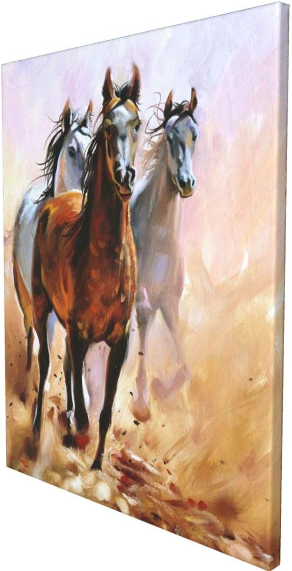 風景画　壁掛け　アート　油彩画　アクリル画　原画　馬　絵画　モダンアート Amazon.co.jp: 絵画 インテリア おしゃれ 走っている馬 アート