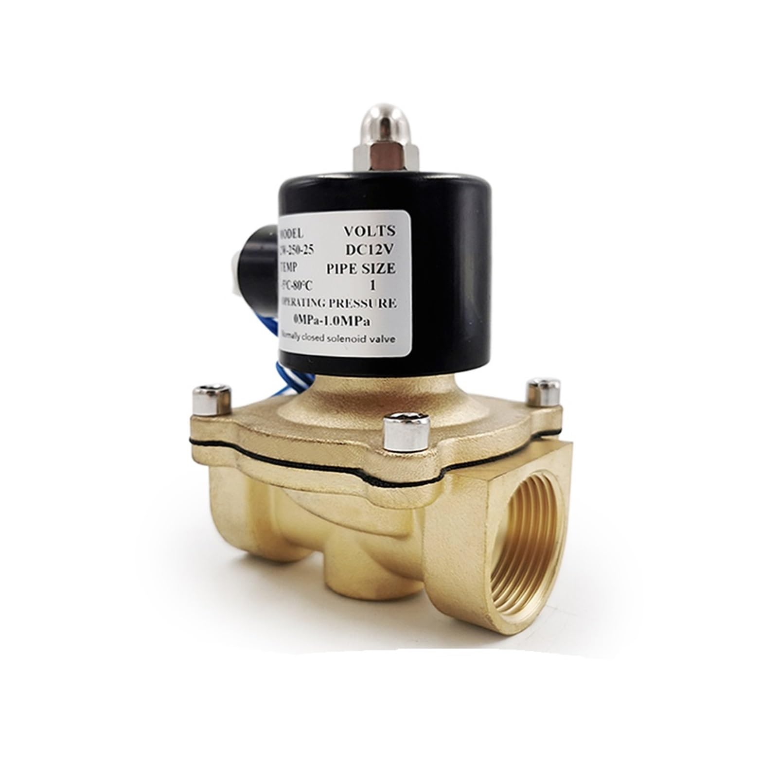 MXXDMOPD 1/4" 3/8" 1/2" 3/4" 1" Electric Solenoid Valve DN8 DN10 DN15 DN20 DN25 N/Cic for Water Oil Air 12V/24V/220V/110V(Dn40,AC110V)