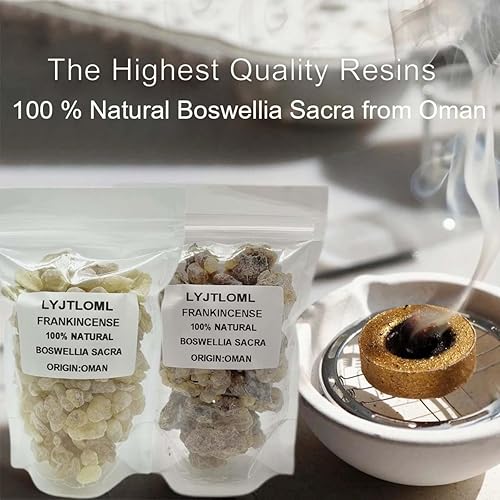 Miniatura 5 de -Resina de incienso, incienso Boswellia Sacra, incienso Hojari de Omán (3.5 onzas, amarillo blanco)