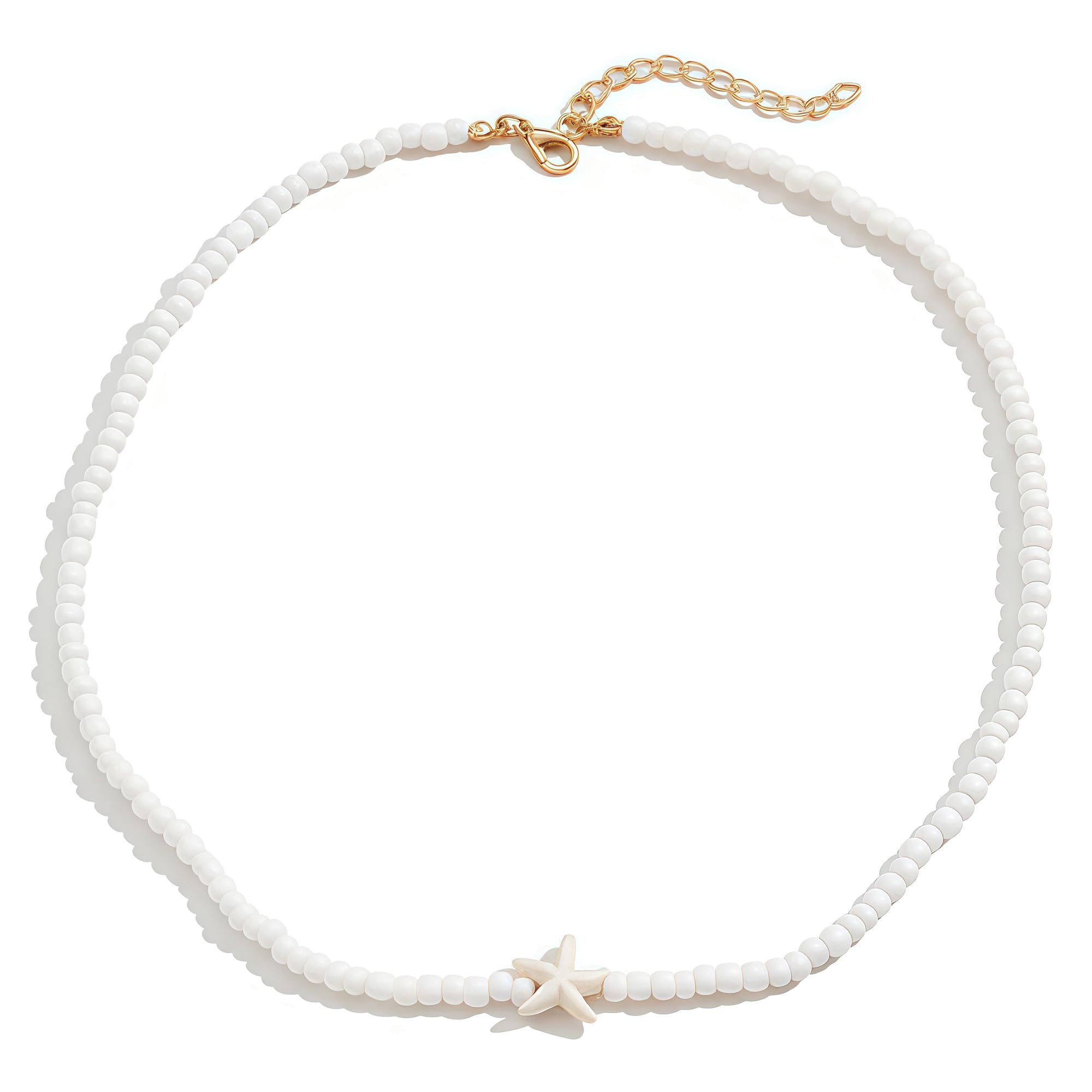 Nackiy Handmade Sea Shell Necklace for Women Summer Adjustable Natural Shell Collar Necklace