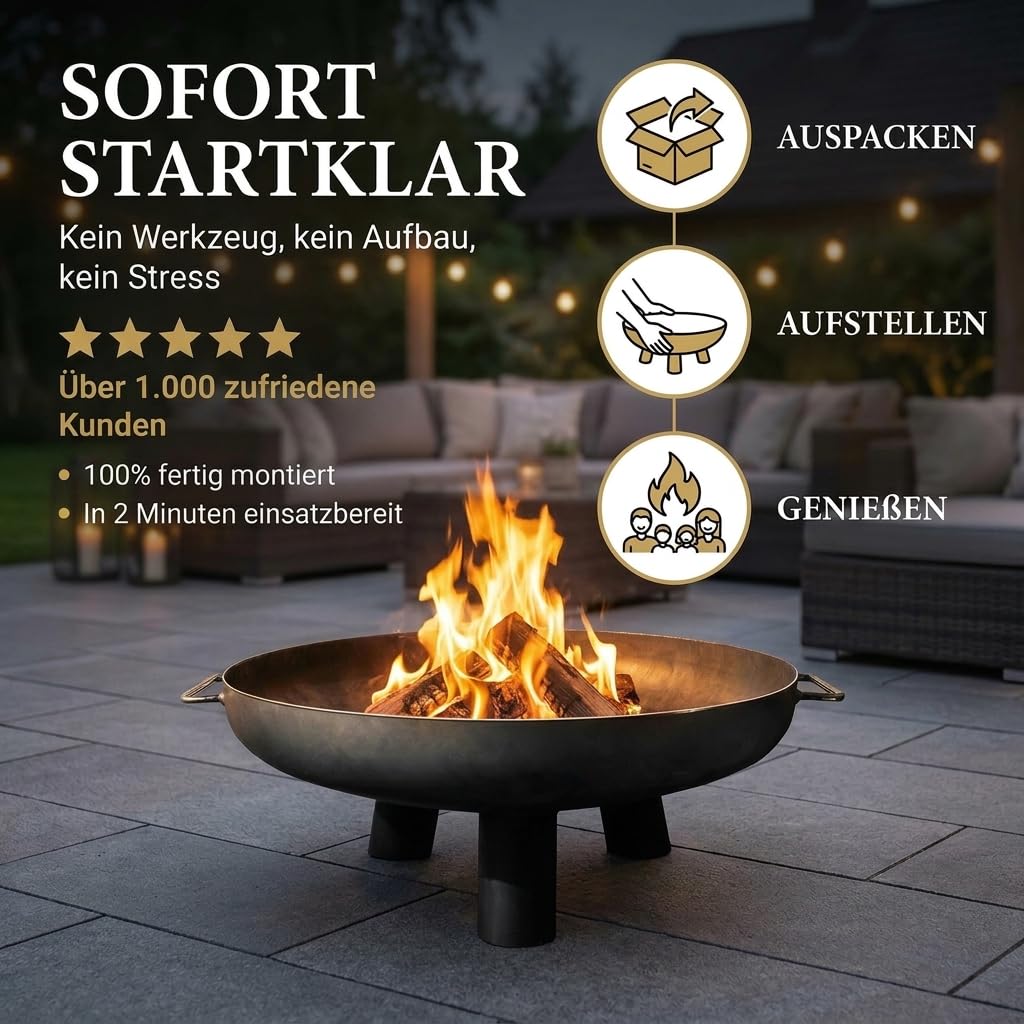 Feuerschale Kreta 60 cm Feuerstelle Garten Terrasse Balkon