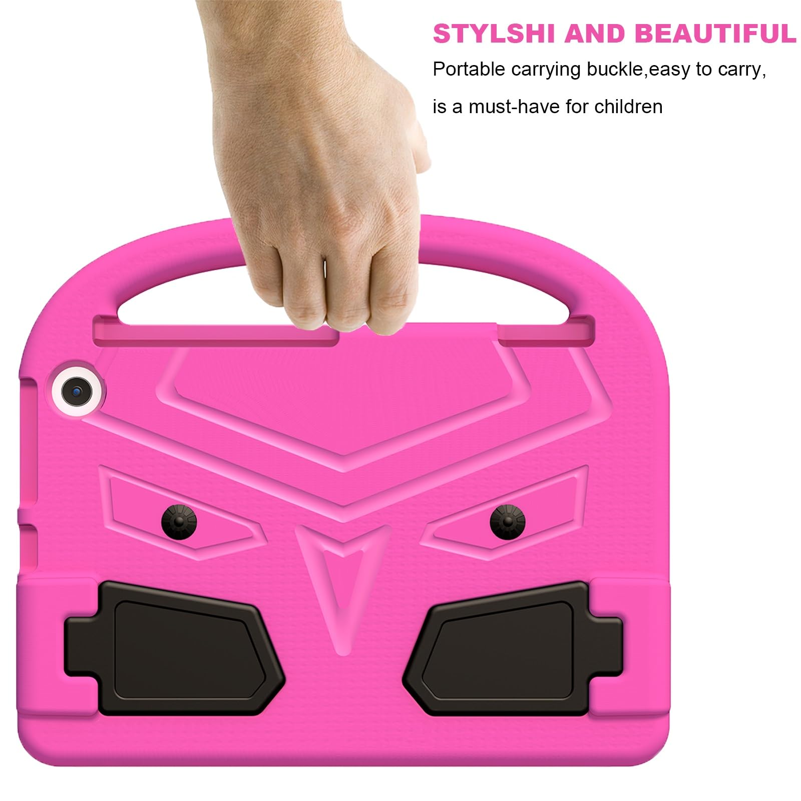 Pokrowiec na tablet Etui na tablet dla dzieci kompatybilne z Kindle Fire Max 11 2023 Release/HD 11 - Wytrzymała, lekka, odporna na wstrząsy osłona uchwytu z pianki EVA(Rose Red)