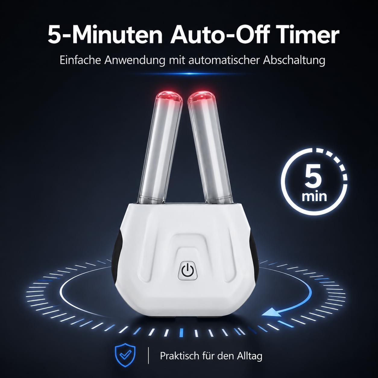 Rotlicht-Nasentherapiegerät 630 nm,Rhinitis-Therapiegerät für allergische Rhinitis, Nasenverstopfung & Niesen, 5-Minuten-Zyklus, kabellos mit Blaulicht-Reinigungssystem