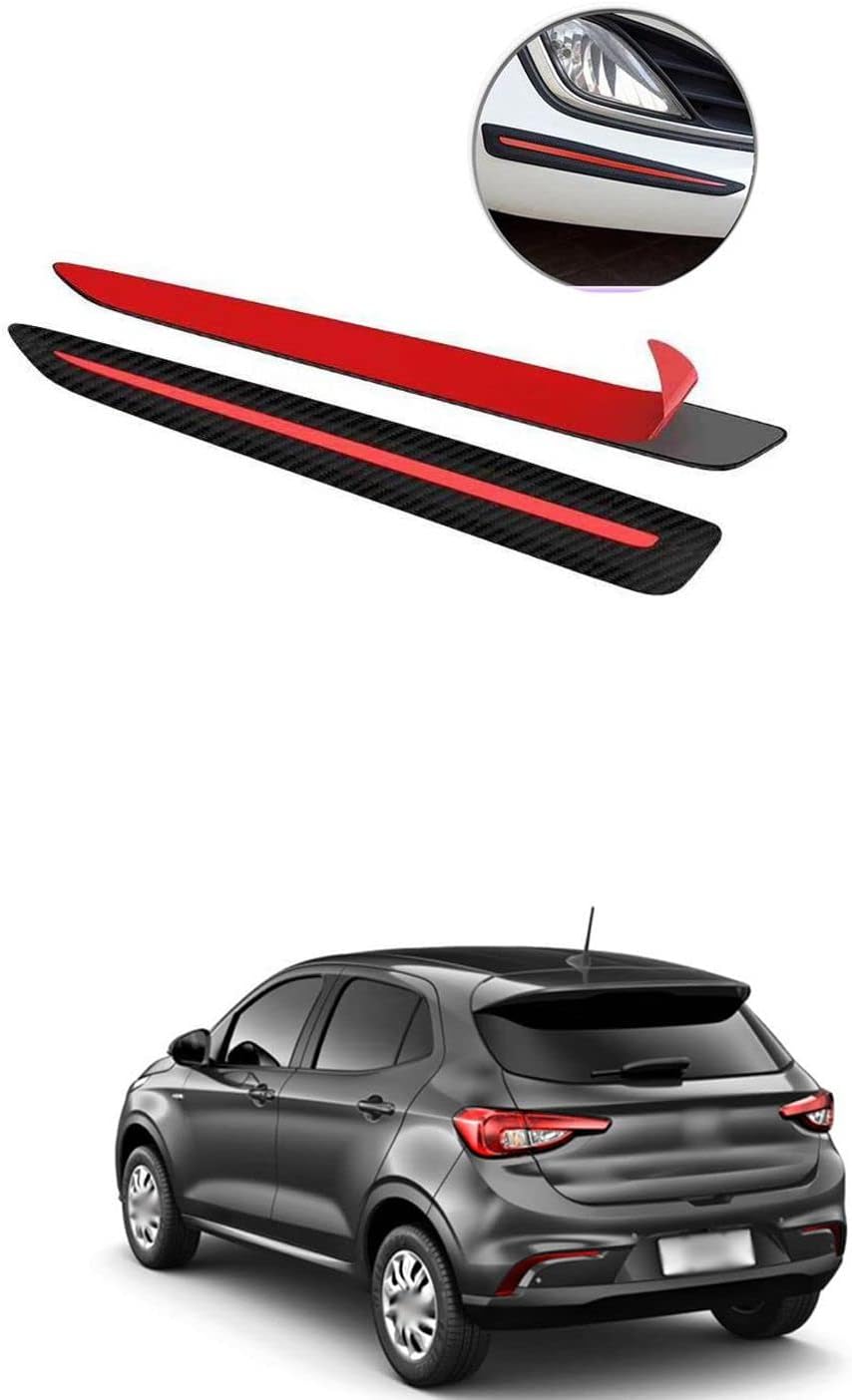 PRIKNIK Car Bumper Protector Guard Front Bumper Rear Bumper Protection with Red and Black Carbon Fiber Design 2Pcs Compatible with A-rgo