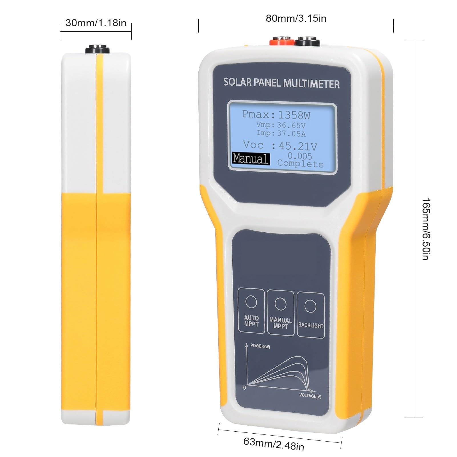 Multimetr Cyfrowy, 1600W Panel fotowoltaiczny Multimetr Panel słoneczny M-PPT Tester Test napięcia w obwodzie otwartym Test napięcia prądu punktu zasilania