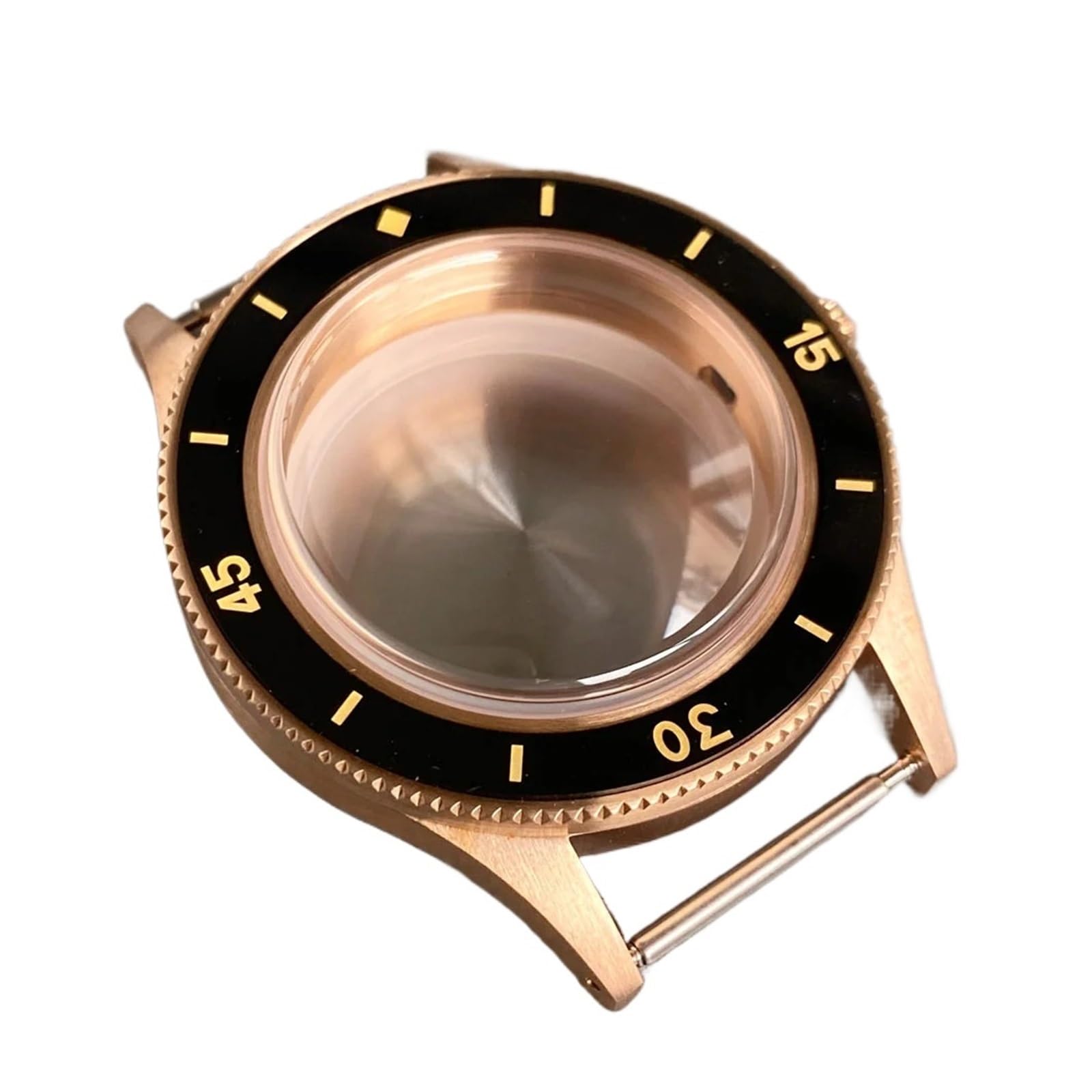 Cassa per orologio subacqueo vintage in bronzo massiccio, 50 metri di lunghezza, adatta per orologi NH35 NH36 PT5000 bombato in vetro zaffiro con inserto in ceramica