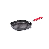 Moneta Bistecchiera 24 x 24 cm Pro Grill con Manico Pieghevole anche per Induzione antiaderente