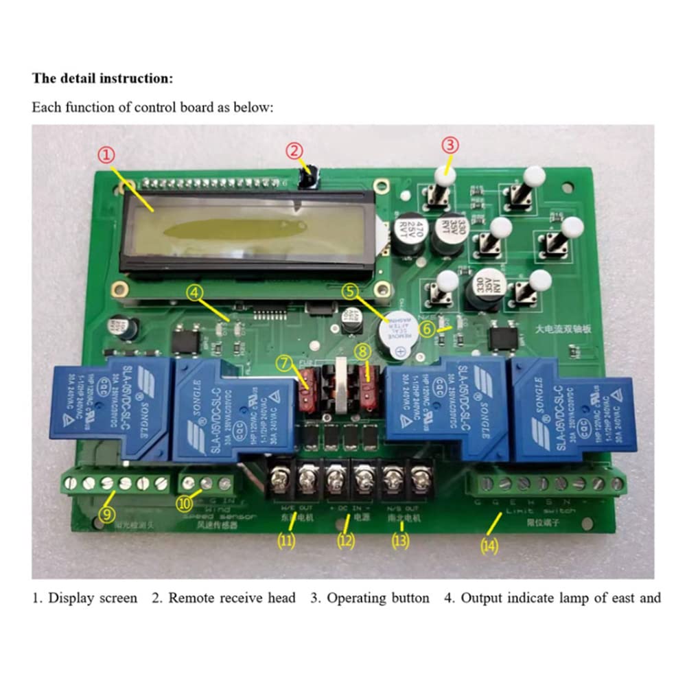 Controller for inseguitore Solare a Doppio ASSE Sun Tracker Controller di tracciamento Automatico di tracciamento della Piattaforma Bianco
