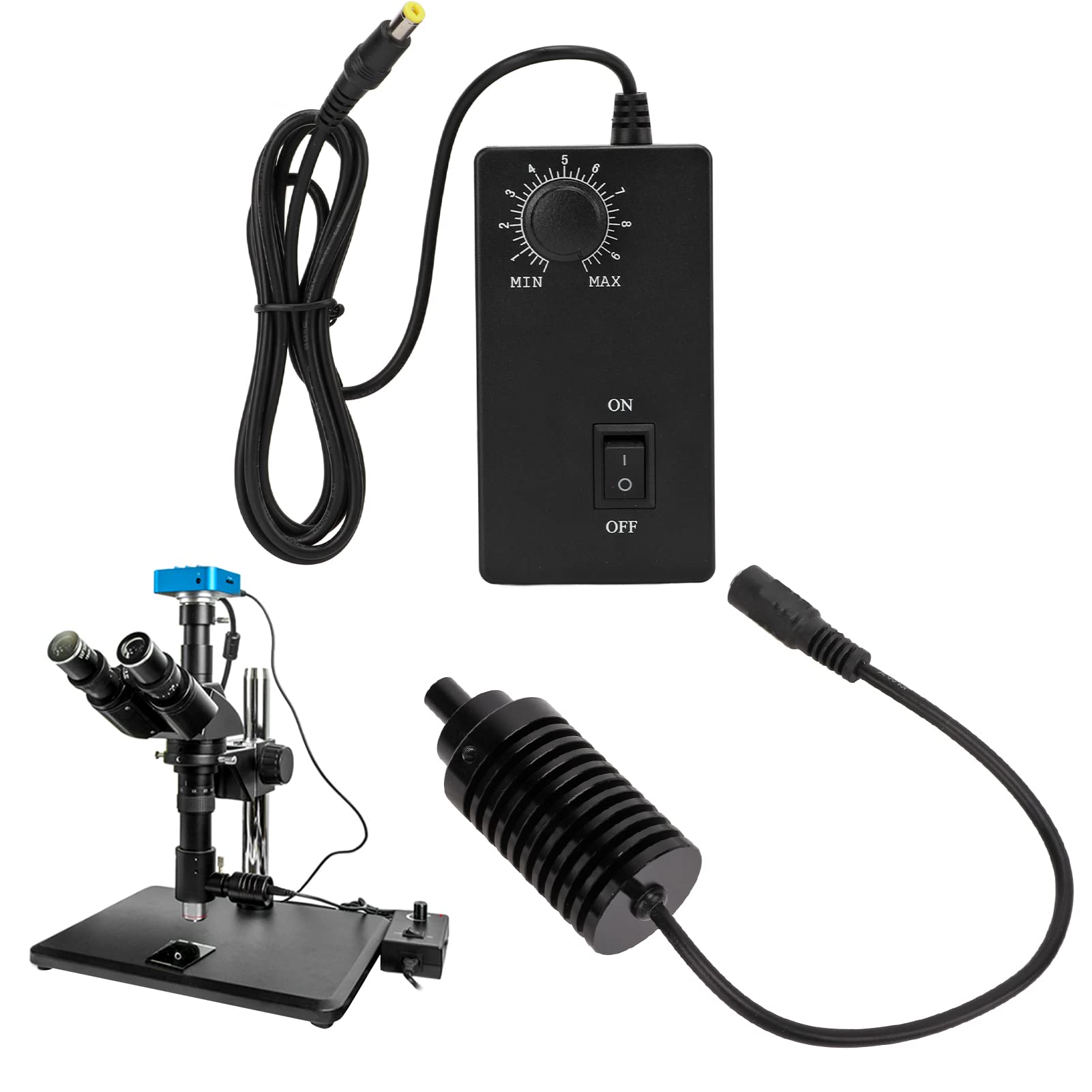 Mikroskop-Koaxial-Lichtmikroskop, Koaxial-Lichtmikroskop, LED-Punktlicht, Geteiltes LED-Punktlicht, Hohe Helligkeit, Mikroskop-Beleuchtungslicht mit Guter Wärmeableitung (White)