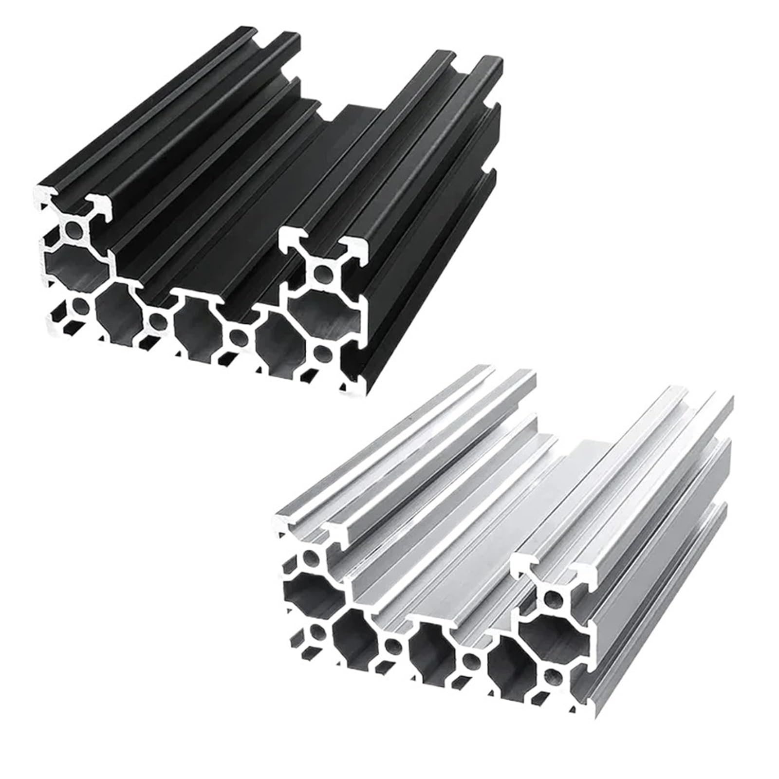 Profilo in alluminio 4080 C-Beam, dimensioni 100-550 mm estrusione in alluminio (nero, 350 mm)