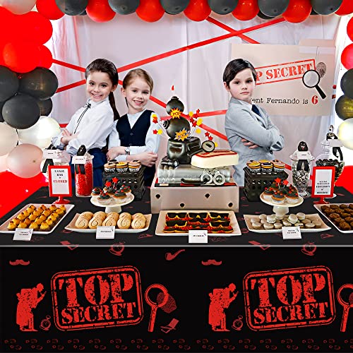 Image of K1tpde 3PCS Spy Party Tablecloths for Kids Birthday Secret Agent Theme Table Covers Spy Plastic Table Cloth Secret Themed Party Decorations for Boys