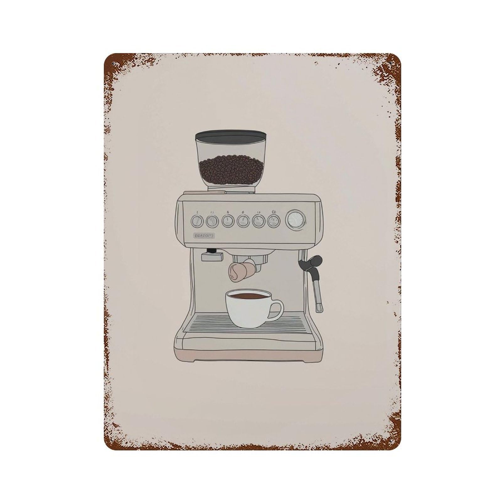 xiaoxiaoshen Coffee Machine Barista Kitchen Espresso Maker Lover Work Modern Cafe Minimalist Wall Decor Art Metal Tin Poster Modern Home Decor Art Home Bar Shop Decorations Vintage Sign 40x30cm