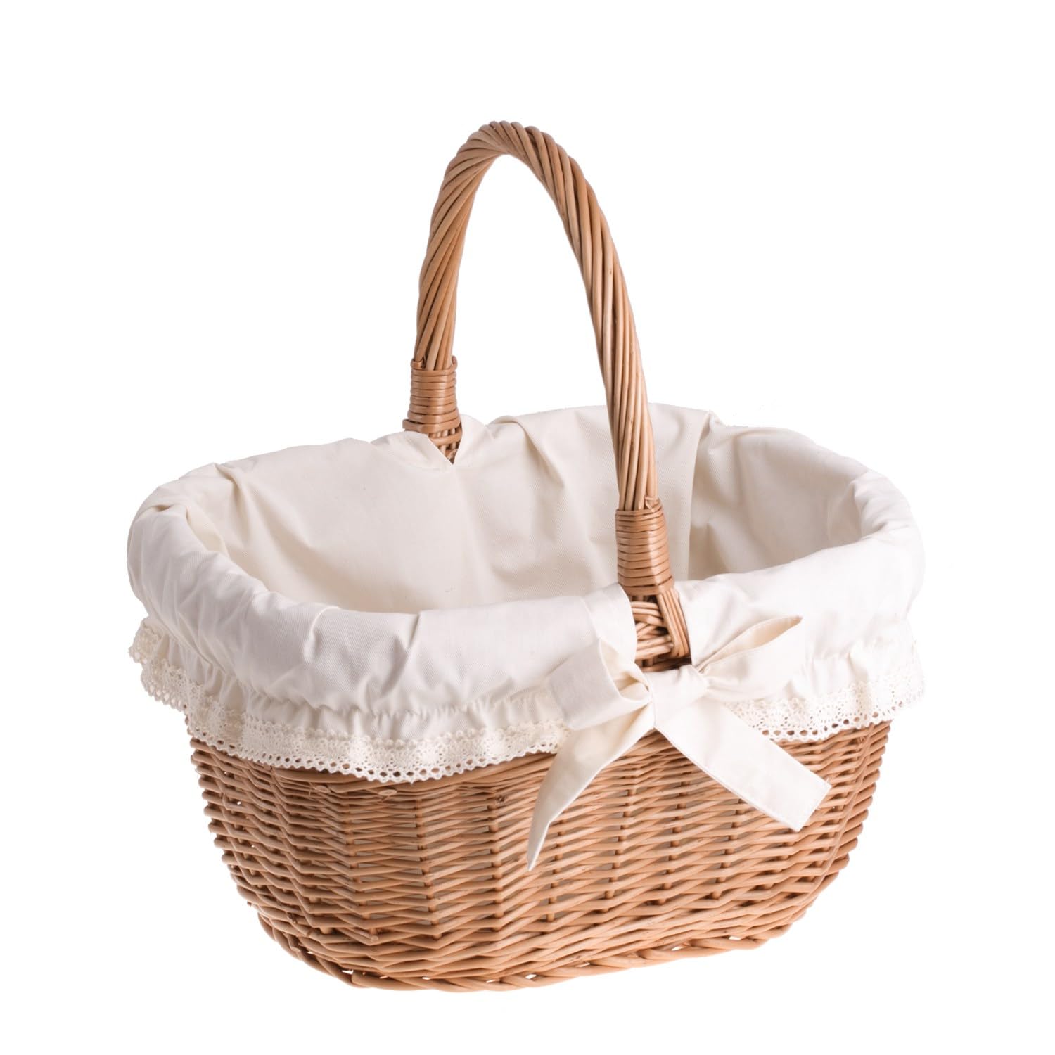 Geschenkkorb aus Weide, Weidenkorb in Naturfarbe, Präsentkorb, Dekorationskorb, Henkelkorb