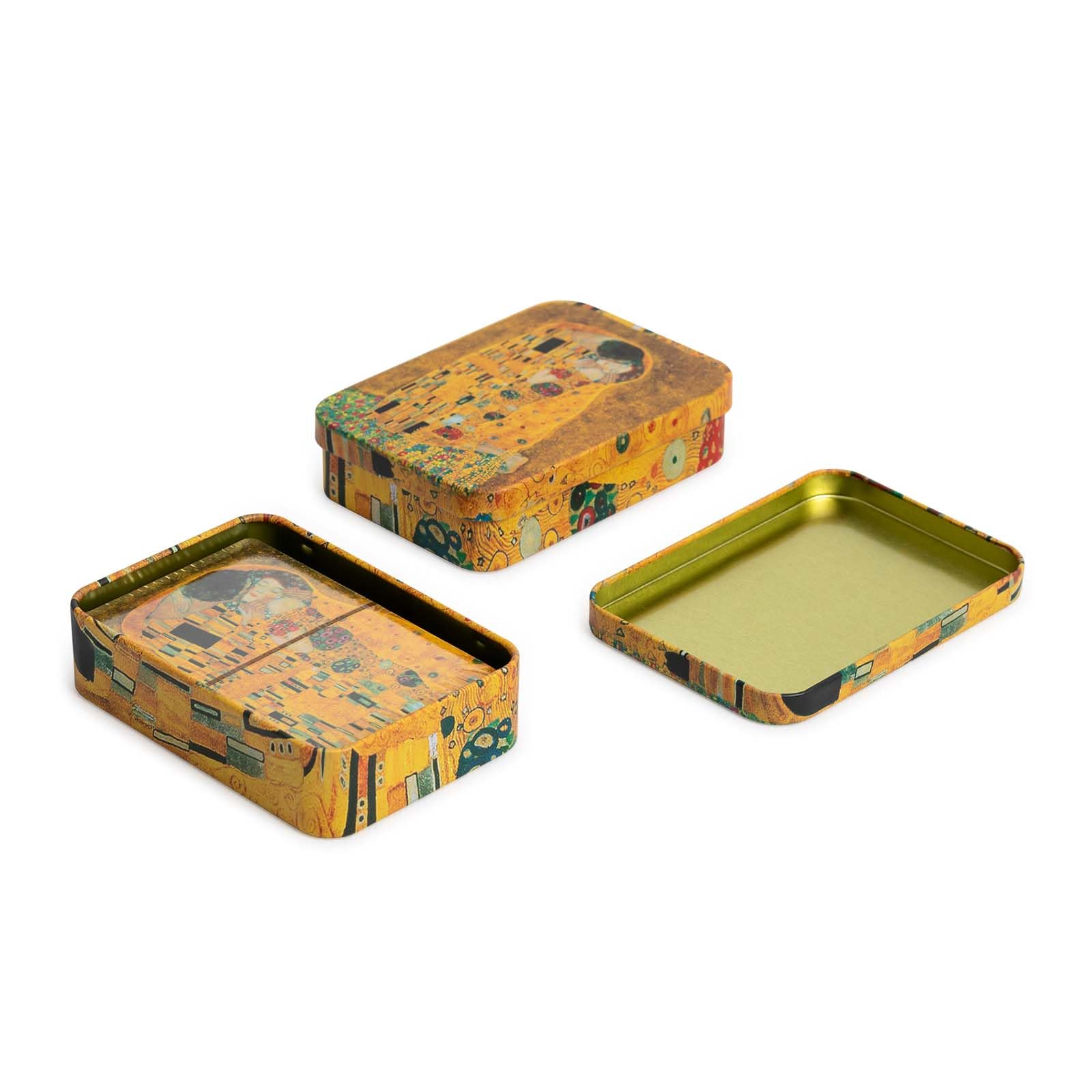 PracticOffice Premium-Kartendeck Im Metalletui – Exklusives Klimt-Design 'Der Kuss'