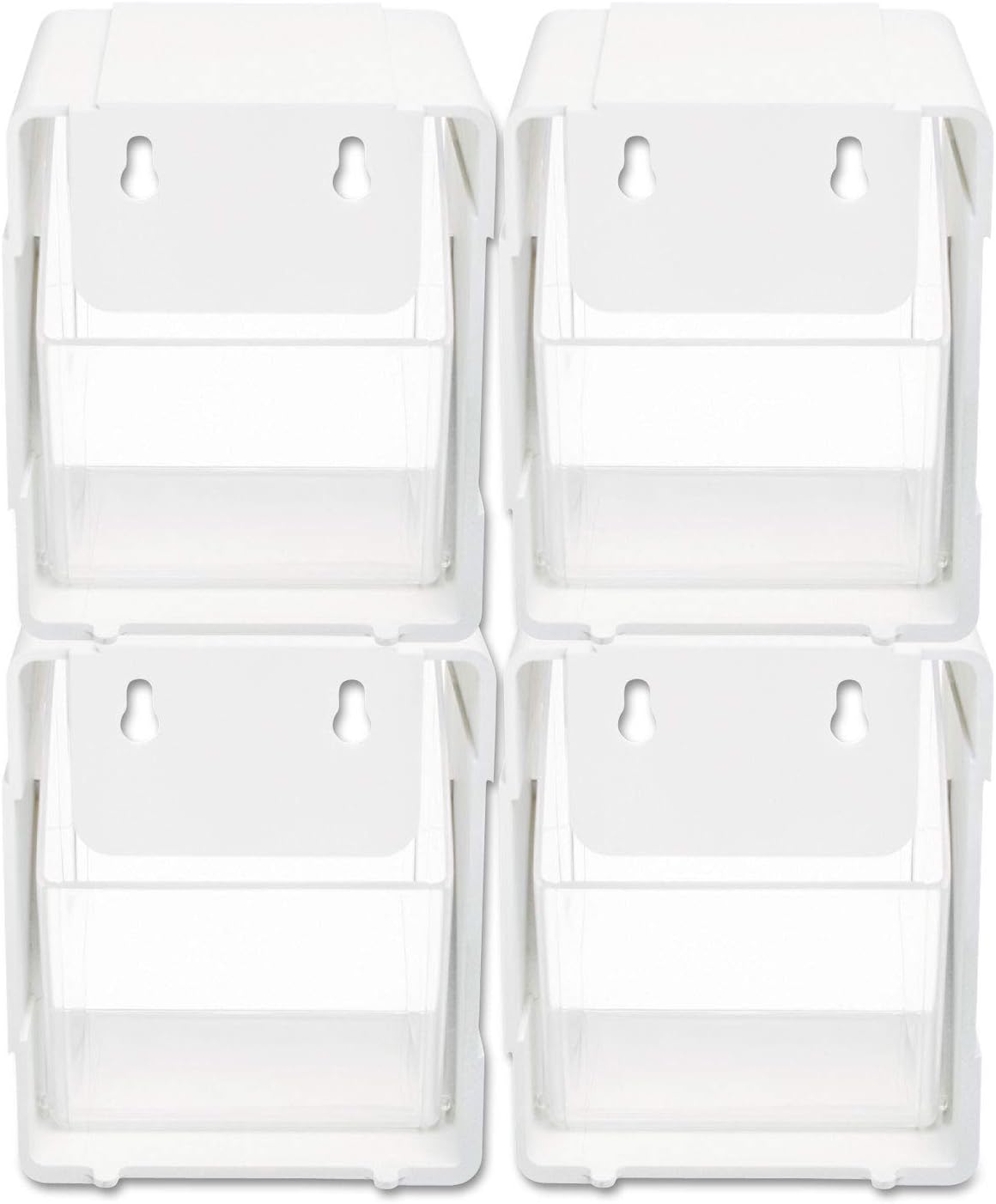 Deflecto Tilt Bins, 5.2" x 5.54" x 4.65", White, 4-Pieces (421103)