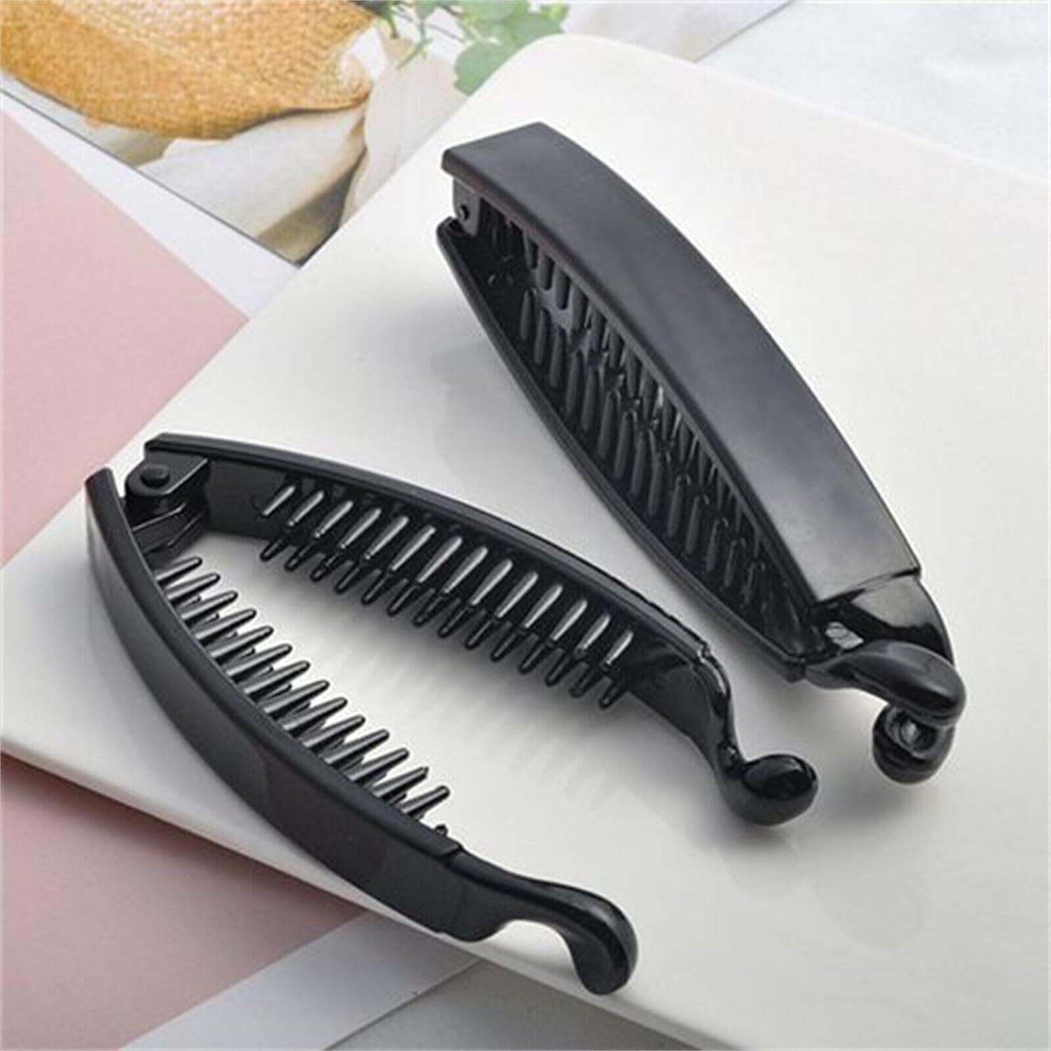 1Pc Black Woman's Banana Hair Clips Twisted Clips Hair Clips Hairpins Hair Accessories, 1 count (Pack of 2) - Image 3