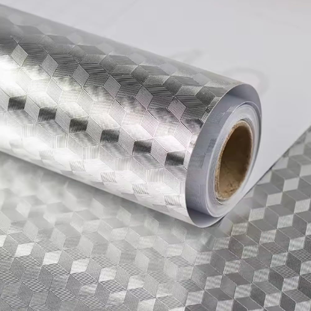 CTRLZS Papel Tapiz Para Cocina Papel Aluminio Adhesivo Para Cocina Back Splash for Kitchen Peel & Stick B 40cmx