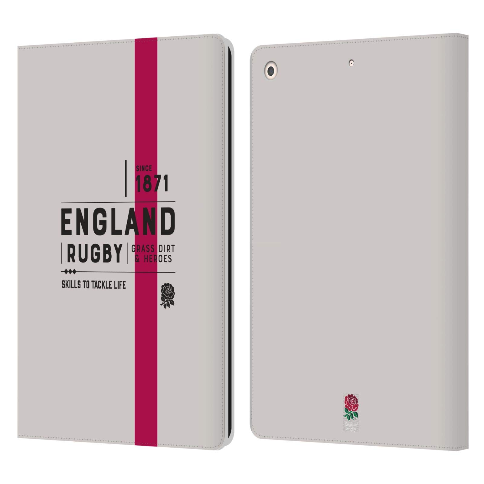 Coque iPad 10.2 Angleterre Rugby portefeuille cuir étui tablette Apple 2020 - 7
