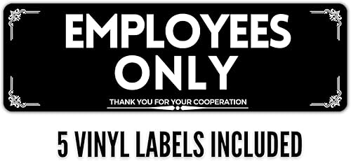 Miniatura 2 de Adhesivos de vinilo para empleados paquete de 5 calcomanías de 75 x 25 pulgadas para tiendas restaurantes negocios empleados de oficina