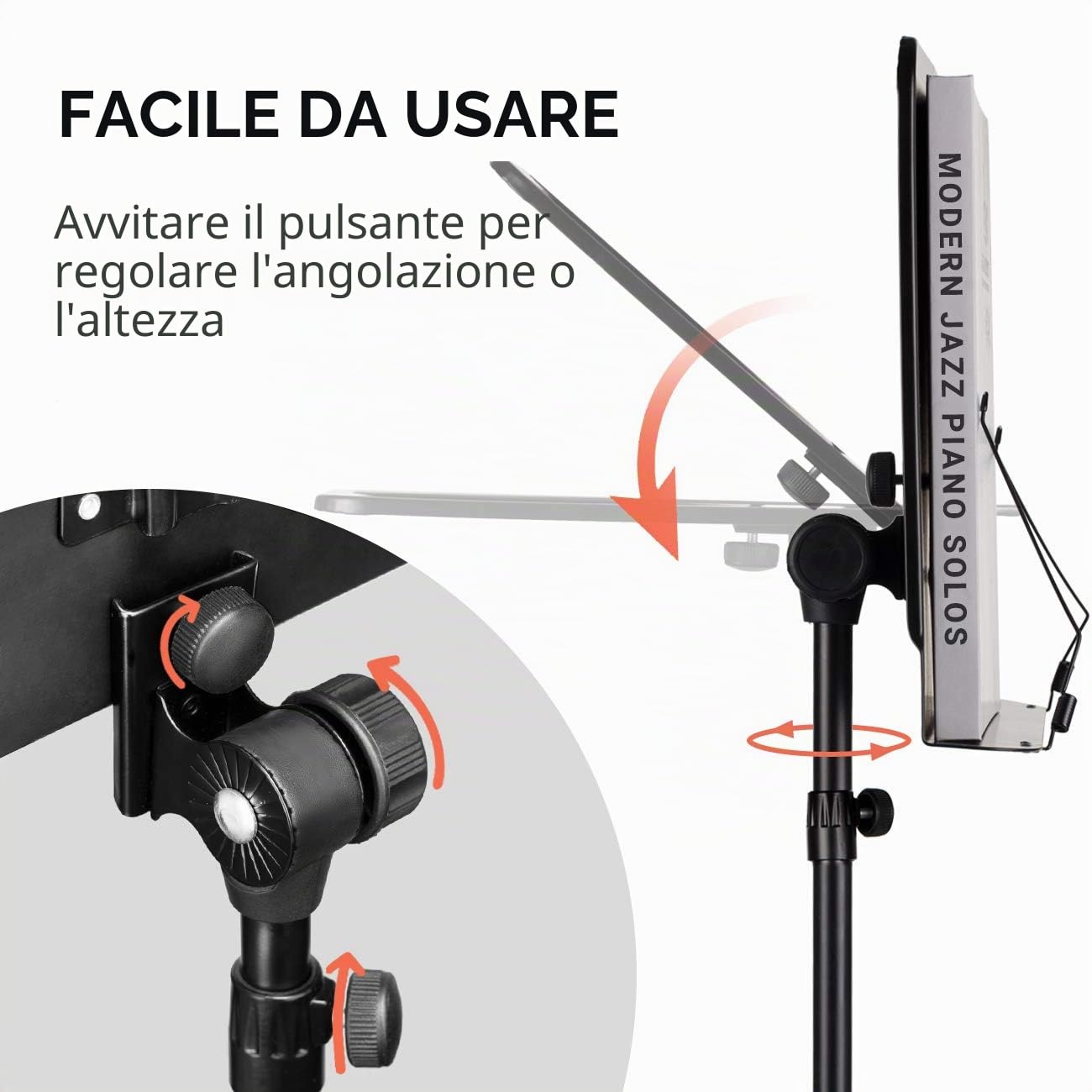 CAHAYA Leggio Musicale Pieghevole per Spartiti 80-145cm Portatile e Professionale Leggio Spartiti Musicali da Orchestra con Custodia e Raccoglitore Musicale