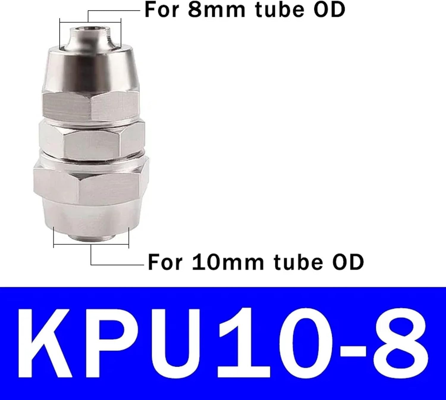 10Pcs PU-4 6 8 10 12 14 16MM OD Hose Tube Connect PU Tube Direct Pneumatic Connector Quick Fast Twist Air Hose Tube Fitting(KPU 10-8,50 PCS)
