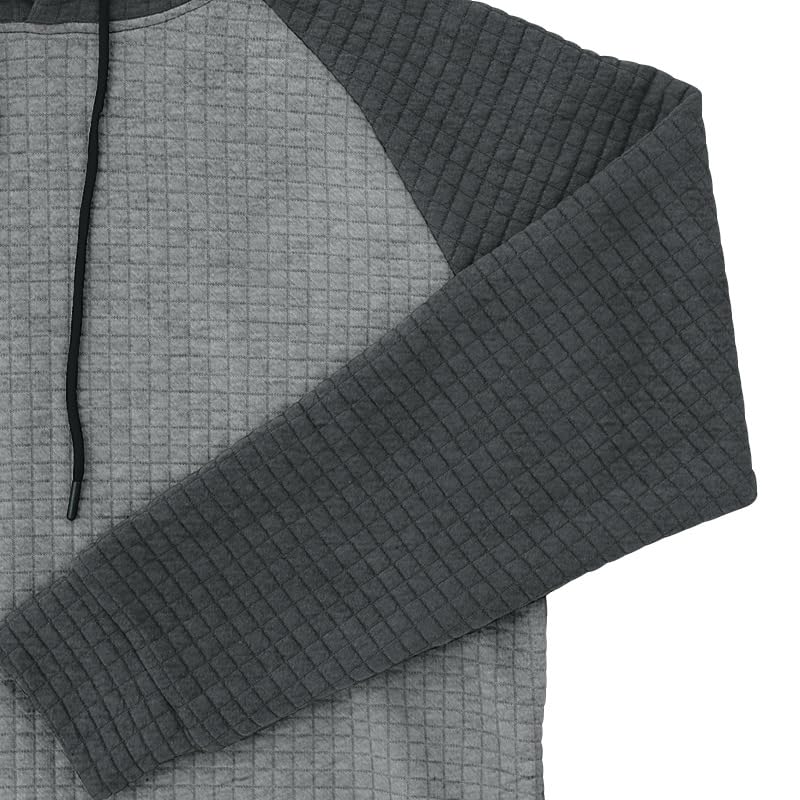 Wankang Mens Fashion Waffle Hoodies Pullover Comfy Color Matching Hooded Sweatshirt Long Sleeve Drawstring Hoodies Sweatshirt3