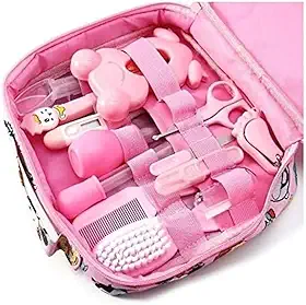 Kit Higiene Maternidade Bebê Cuidados para Recém Nascido com 13 Peças Rosa Completo Útil e Prático Para Seu Bebê