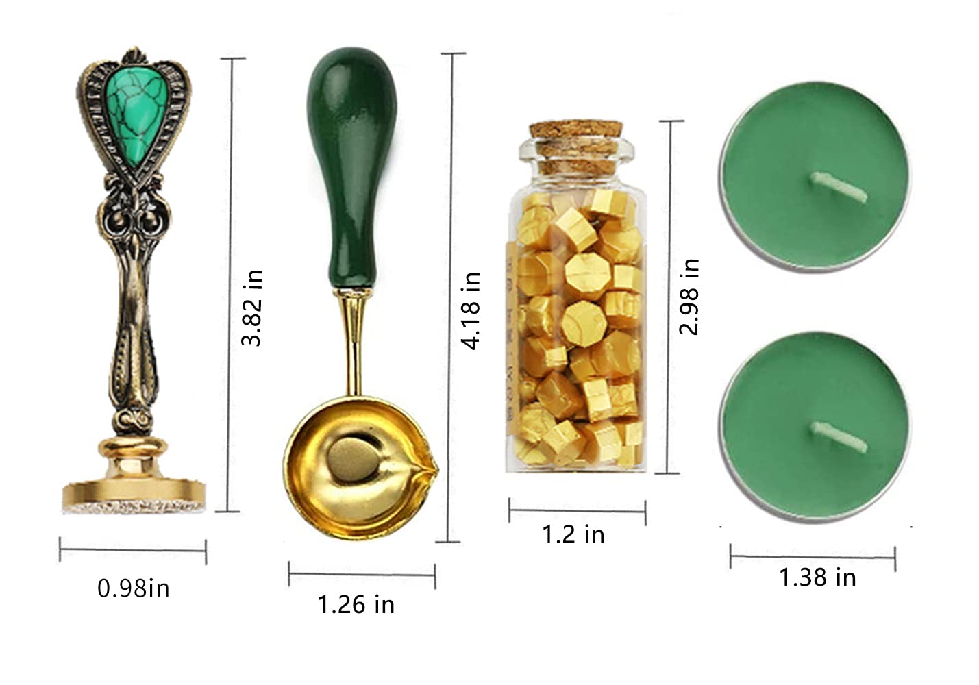 DELORIGIN Sigillo di Cera di Melograno Timbro in Rilievo per Inviti di Nozze Testa di Tampone Rimovibile in Ottone da 25 mm per Buste Confezione Regalo Decorazione