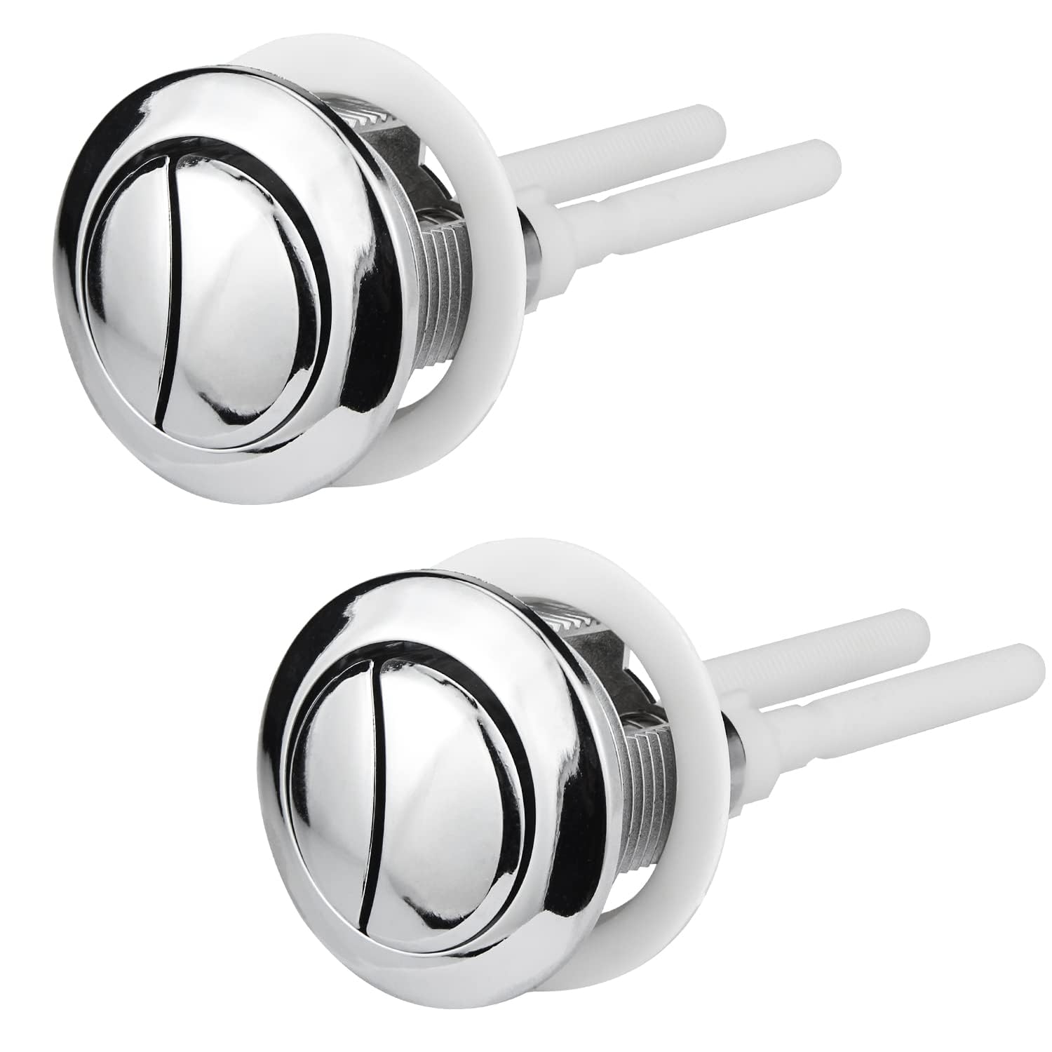Ancable Botón de descarga de inodoro doble, 2 unidades, accesorios de botón de descarga de inodoro de cabeza redonda para reparación de tanque de agua de baño