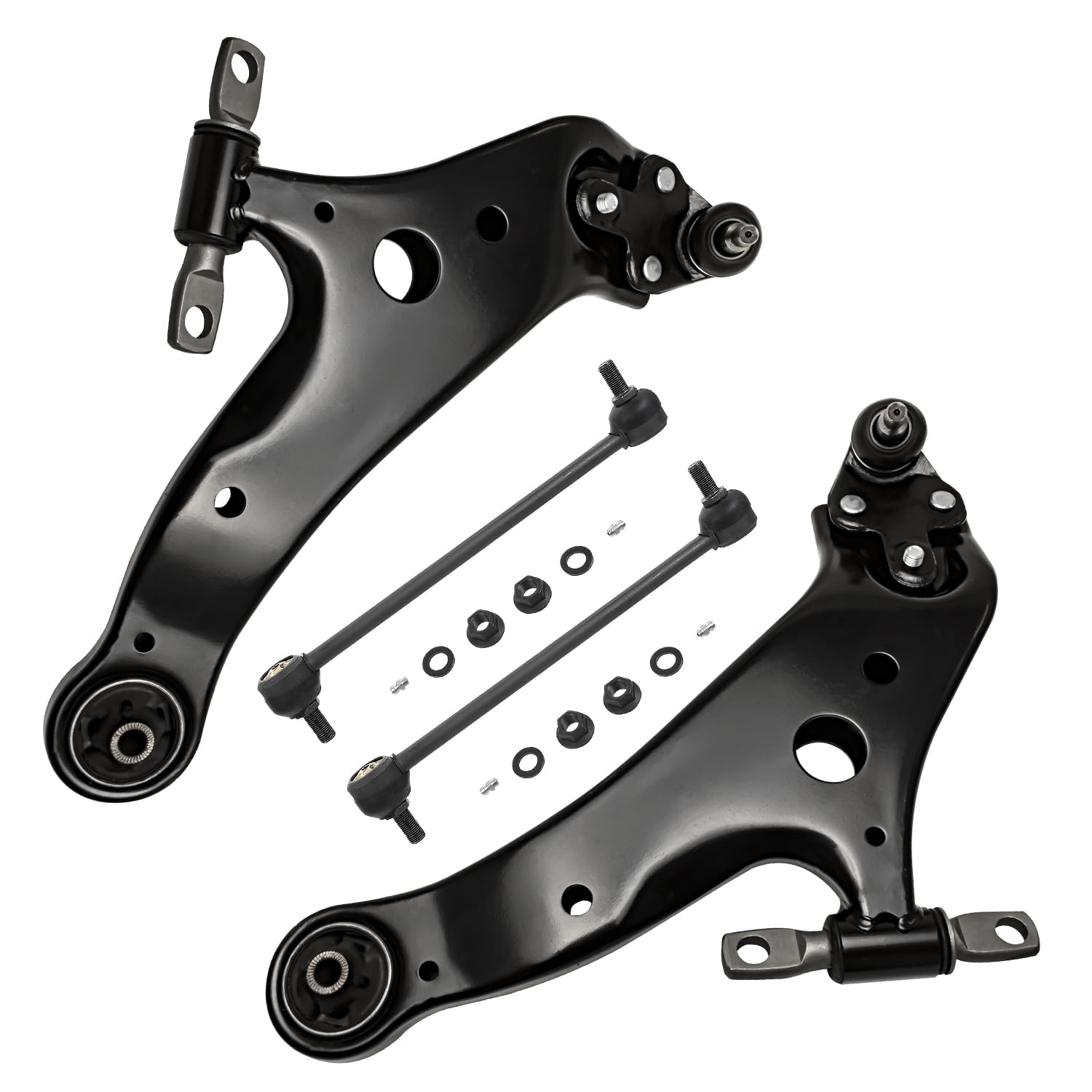 Detroit AxleFront Lower Control Arms Kit for Toyota 2011-2020 Sienna, 2 Lower Control Arms w/Ball Joints, 2 Sway Bar Links, 2012 2013 2014 2015 2016 2017 2018 2019 Replacement