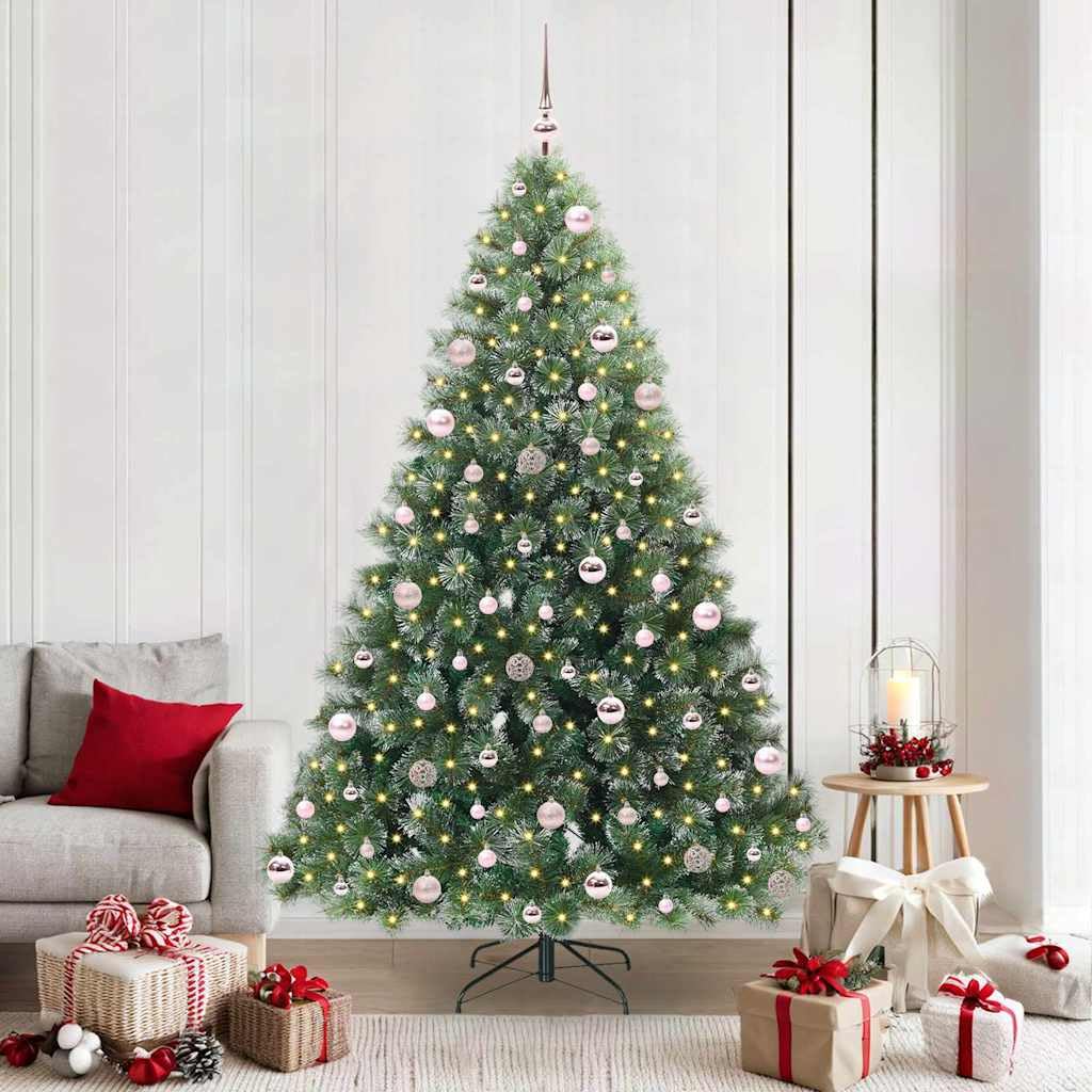 vidaXL Sztuczna choinka z 300 diodami LED Zielony 210 cm PE i PVC