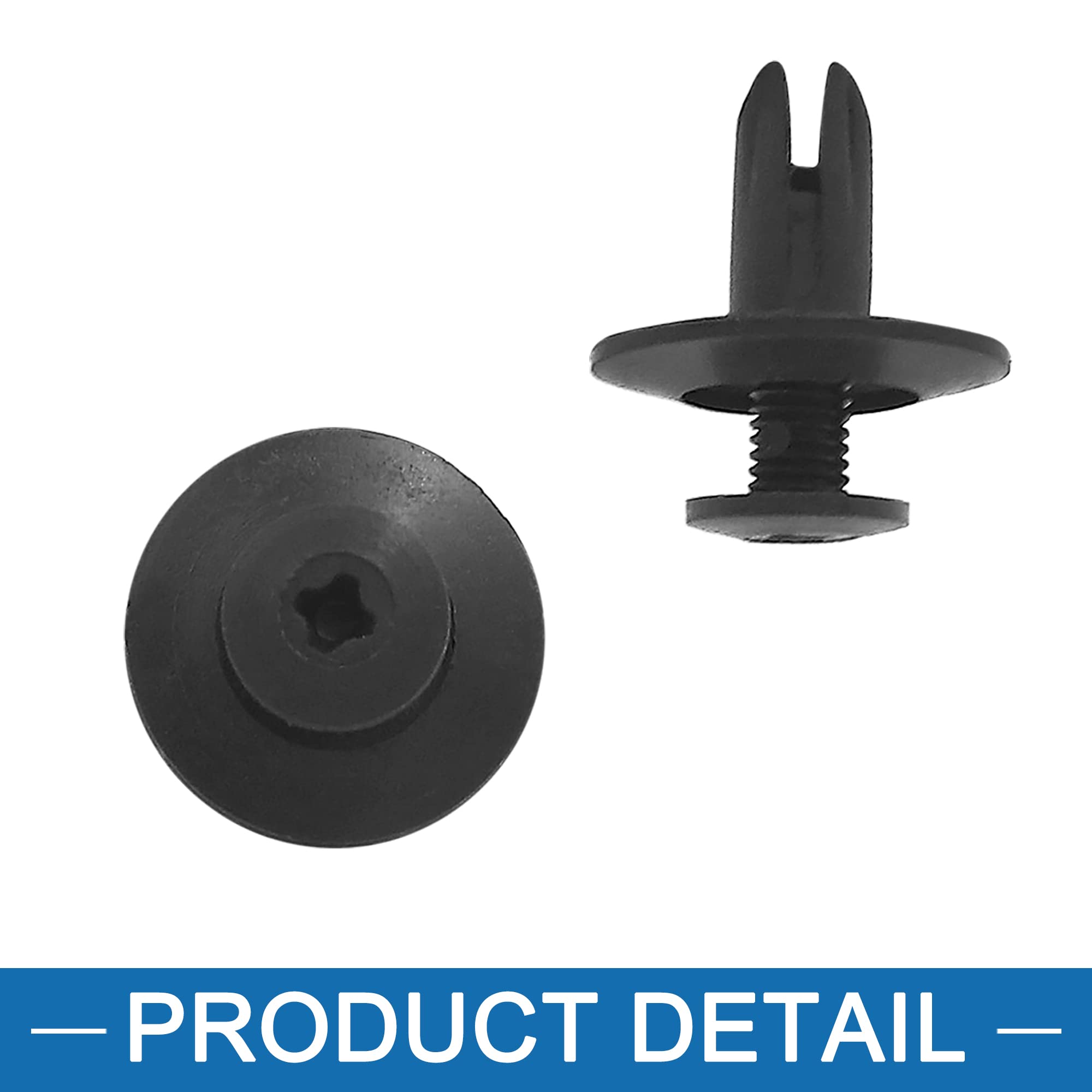 ABSOPRO 60 Clip Fermo Paraurti Parafango In Plastica - Diametro Foro 12mm - Nero