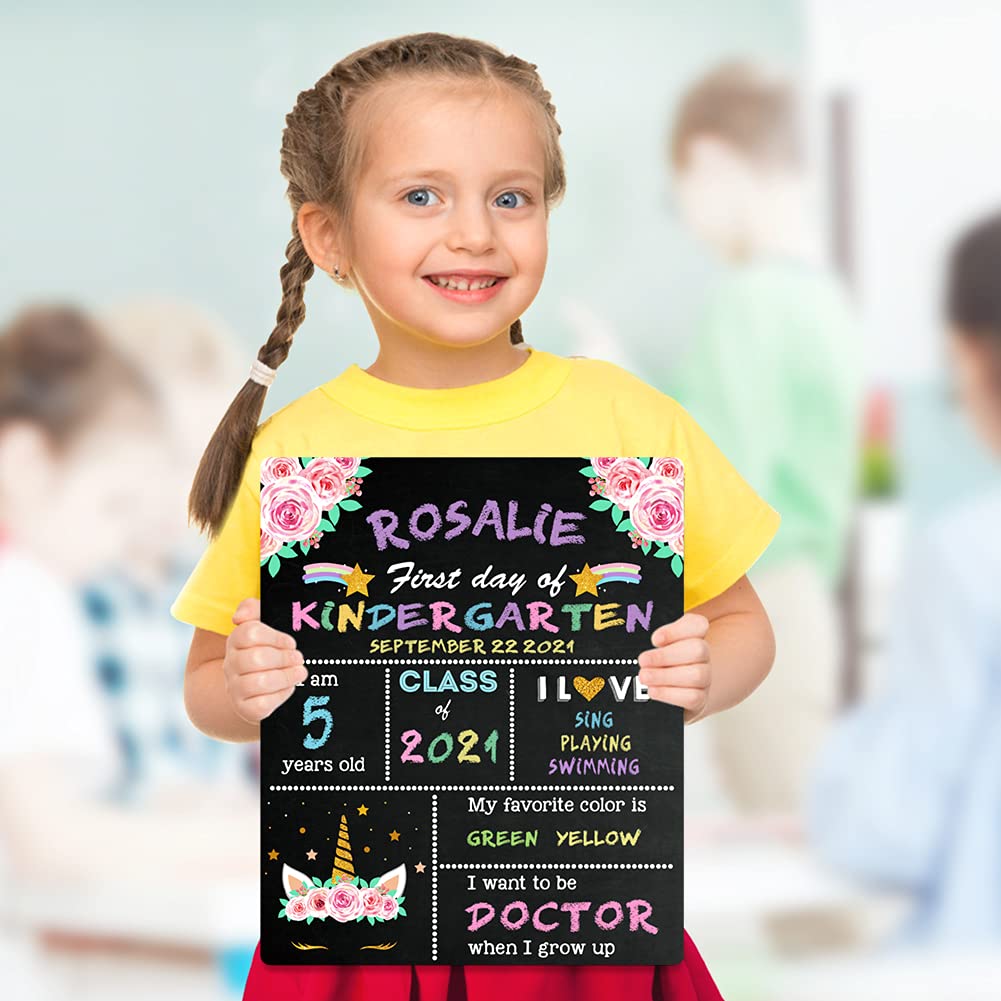 Kindergarten School Supplies First Day Of School Chalkboard, Reusable