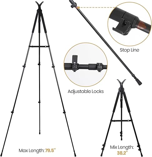 Miniatura 2 de Leader Accessories Altura ligera del trípode del palillo del tiroteo de la aleación de aluminio ajustable 20,08" a 65,35"