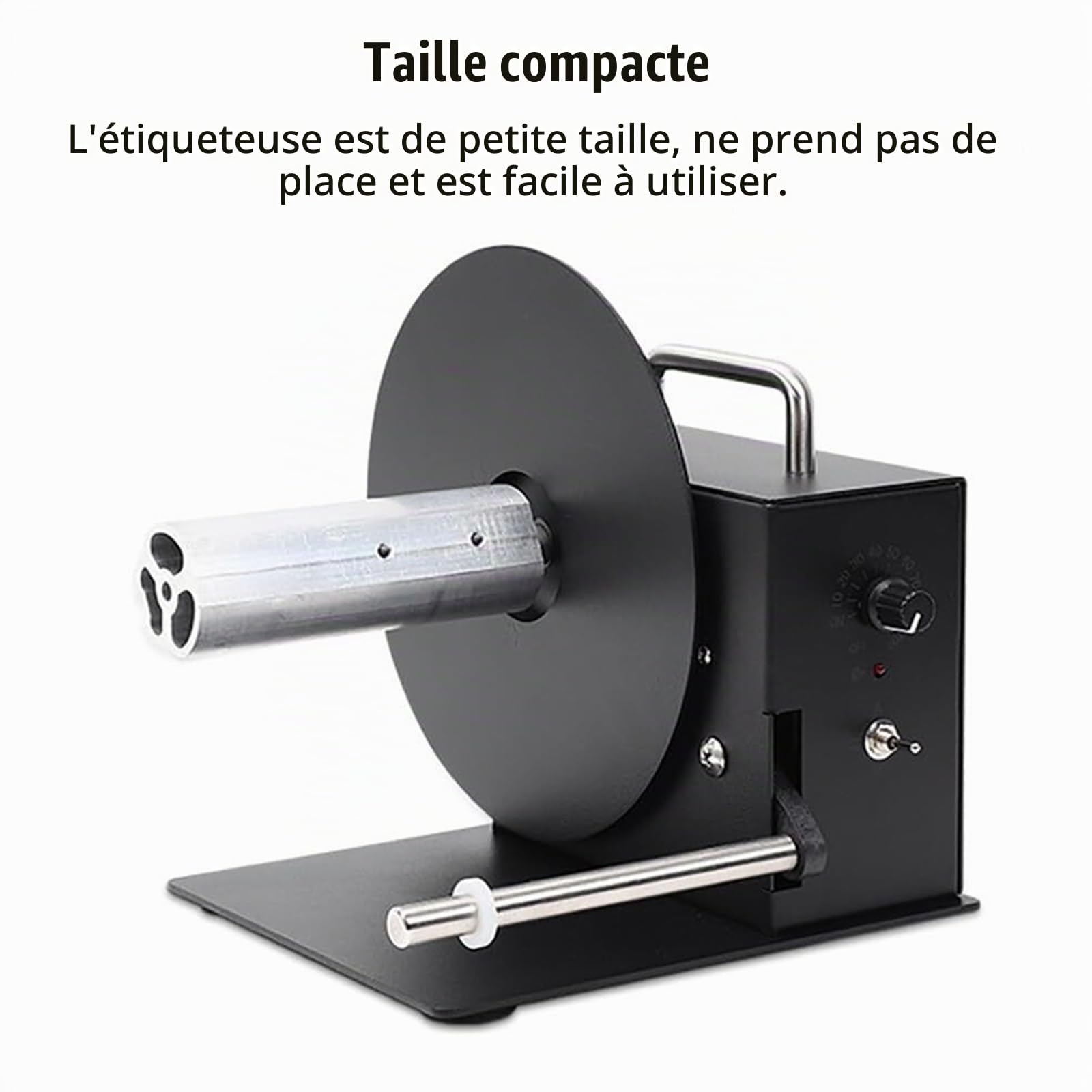 Enrouleur d'étiquettes automatique, enrouleur d'étiquettes 180 mm, enrouleur d'étiquettes à vitesse réglable, rembobinage bidirectionnel, 1 à 8 pouces/s, enrouleur d'étiquettes électrique portable