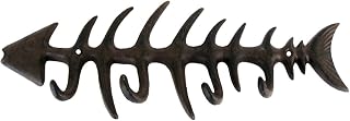 Treasure Gurus Cast Iron Fish Bone Coat/Hat/Towel/Key Ring Hook