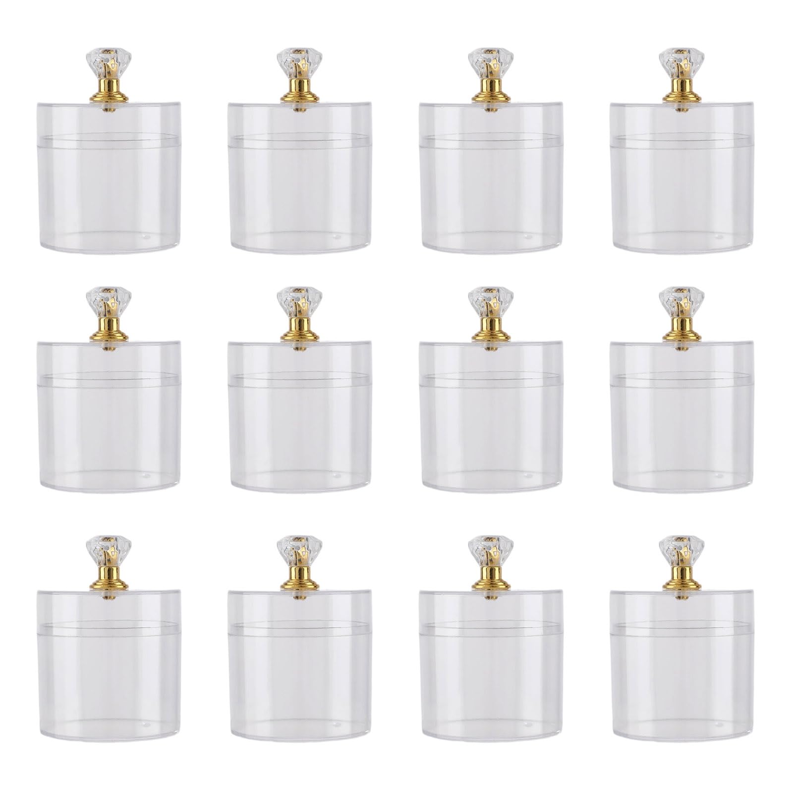 ZBIianxer 12Pcs Cylindrical Candy Box Clear Candy Chocolate Container for Wedding Birthday Party Decoration Gift Packaging Organiser with Lid