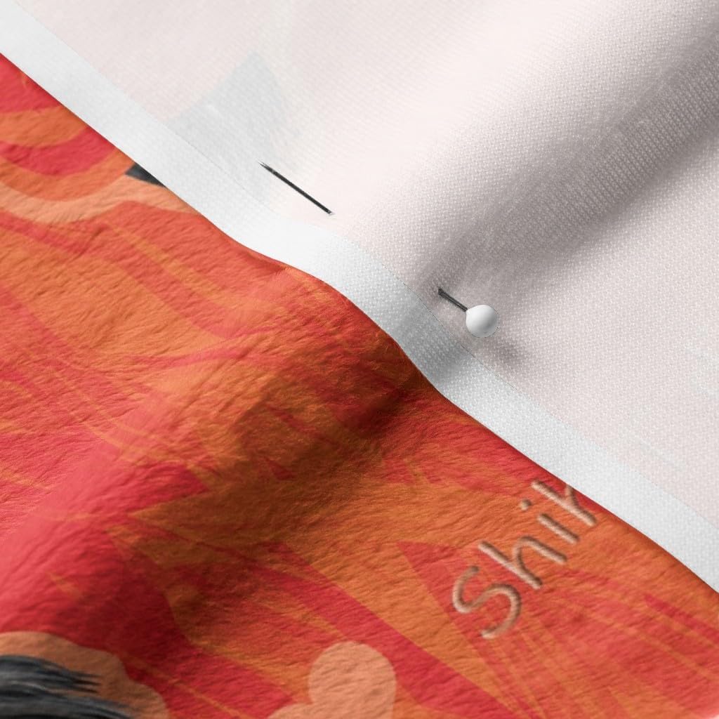 Spoonflower Fabric - Shih Tzu Tangerine Love Orange Roses Hearts Printed on Minky Fabric by The Yard - Sewing Baby Blankets Quilt Backing Plush