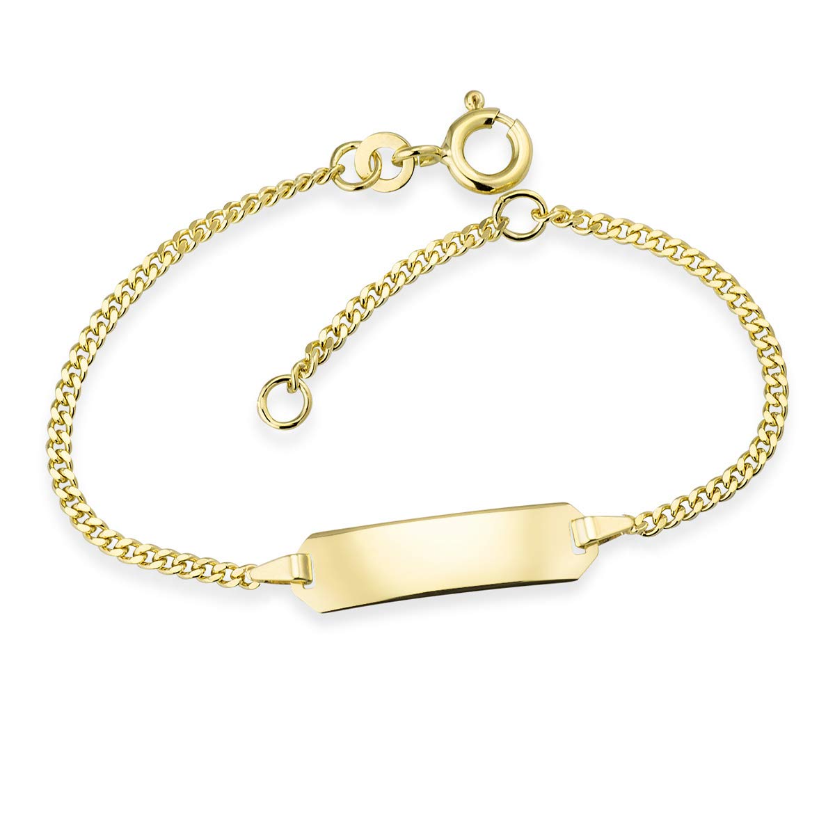 MATERIA by Matthias Wagner Pulsera infantil para bebé con nombre grabado en oro 333, joya infantil, 12 cm, 14 cm, ajustable, GA-8