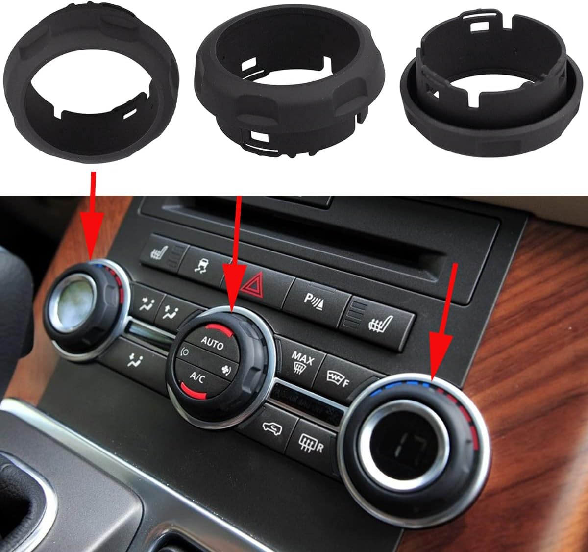 3PCS Central Console A/C Volume Control Knob Compatible with Land Rover Range Rover Sport Discovery 4 2009 2010 2011 2012 2013 LR029591