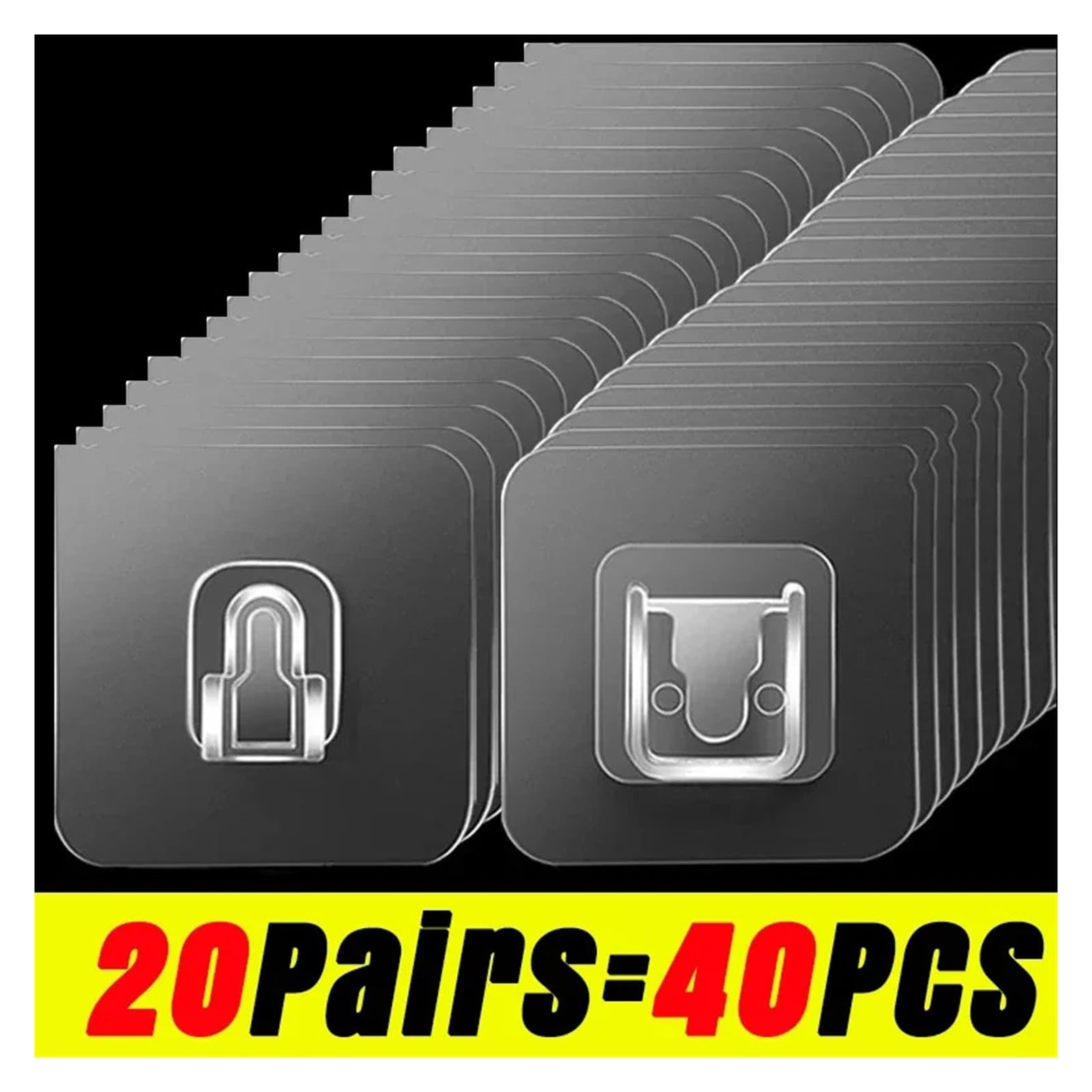 Ganchos de Pared autoadhesivos de Doble Cara, Adhesivo Fuerte, Transparente, sin Huellas, Gancho de Pared del Dormitorio for Cocina, Soportes de Almacenamiento, Venta al por Mayor