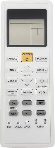 Reemplazo compatible con aire acondicionado Panasonic AC universal remoto para A75C00350 A75C16270 A75C03420 A75C00370 A75C00510 (solo pantalla en