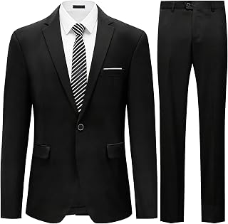 Allthemen Herren Anzug 2 Teilig Slim Fit Anzüge Business Formelle 1 Knopf