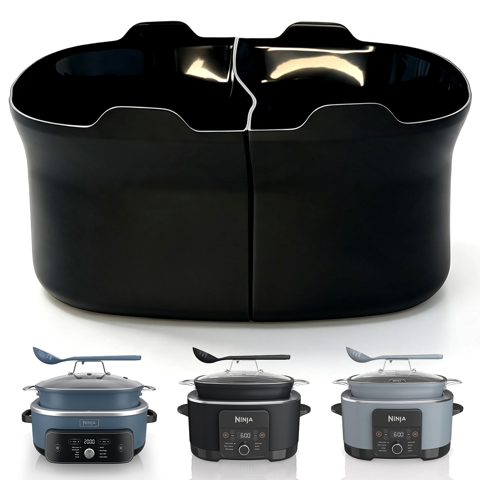 Magikichen Silicone Liners for Ninja 8.5 Quart, Compatible with MC1001, MC1000 MC1010, MC2001, Accessories for Ninja, 8.5 Reusable silicone Divider Insert,BPA-Free, Dishwasher Safe