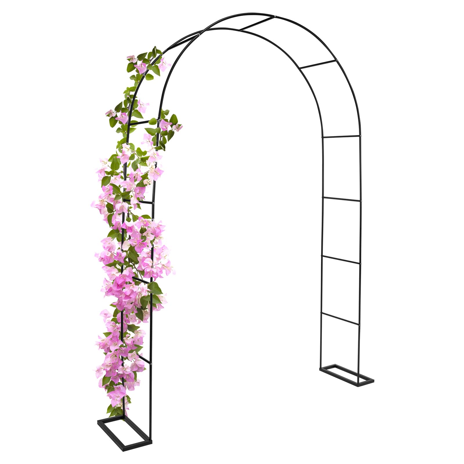 CROWNSHOP Garden Arch Metal Frame, 3.28M Weather-Resistant Steel Arbour, Climbing Plant Support, Outdoor Rose Archway