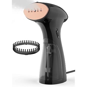 Steamer Steamer 1600 W Portable Steamer with 150 ml Water Tank 30s Quick Heating Travel Steamer Steam Performance 25 g/min 2-in-1 Travel Iron Steam Brush for Clothes Black