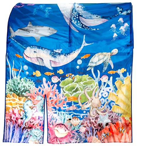 Tent for IKEA Kura Bed for Children | Kids Play or Sleep Fort for Indoors | Kids Tent | Kura Bunkbed Not Included | Back to School Decor | Under The Sea Pattern