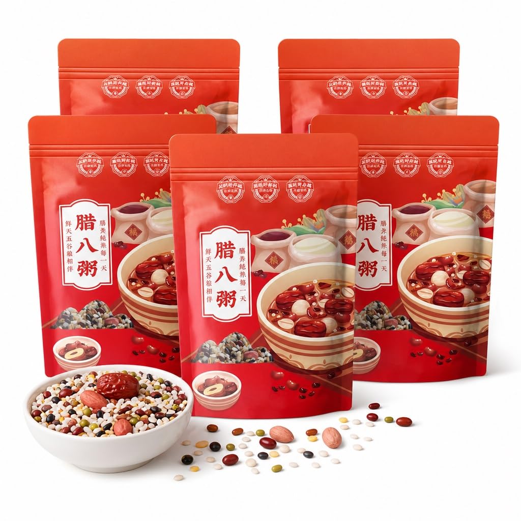 250g De Mezcla Congee Laba Grano Mixto: Ingredientes Gachas Los Ocho Tesoros, Uso Doméstico Y Comercial, Desayuno Saludable Comida Festiva(250g*5)