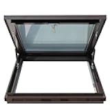 Roof Skylight Residential, Manual Venting Deck Installation Skylight, Roof Window with Double-Layer Tempered Glass, Maintenance Hatch Customizable for Attic/Sun Room/Attic(LxW 55x75cm/21.7x29.5